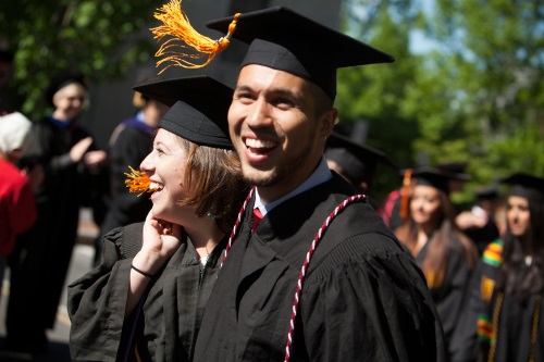 Students at graduation